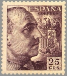 Stamps Spain -  ESPAÑA 1949 1048 Sello Nuevo General Franco 25c Espana Spain Espagne Spagna Spanje Spanien