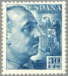 Stamps Spain -  ESPAÑA 1949 1049 Sello Nuevo General Franco 30c Espana Spain Espagne Spagna Spanje Spanien