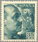 Stamps Spain -  ESPAÑA 1949 1050 Sello Nuevo General Franco 35c Espana Spain Espagne Spagna Spanje Spanien