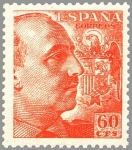 Stamps Spain -  ESPAÑA 1949 1054 Sello Nuevo General Franco 60c Espana Spain Espagne Spagna Spanje Spanien