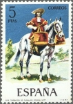 Stamps : Europe : Spain :  UNIFORMES MILITARES"dragones a caballo,timbalero,1674