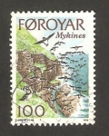 Sellos de Europa - Dinamarca -  islas feroe - costa de la isla de mykines