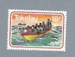 Stamps New Zealand -  Whale Boat