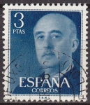 Sellos de Europa - Espa�a -  ESPAÑA 1955 1159 Sello General Franco 3pts Usado Espana Spain Espagne Spagna Spanje Spanien 