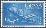 Sellos de Europa - Espa�a -  ESPAÑA 1955 1175 Sello Avion Super Constellation y Nao Santa Maria 3p Usado Espana Spain Espagne Spa