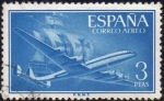 Stamps Spain -  ESPAÑA 1955 1175 Sello Avion Super Constellation y Nao Santa Maria 3p Usado Espana Spain Espagne Spa