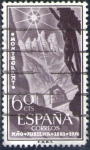Stamps Spain -  ESPAÑA 1956 1193 Sello Año Jubilar de Montserrat Monasterio usado Espana Spain Espagne Spagna Spanje