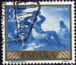 Stamps Spain -  ESPAÑA 1958 1219 Sello Pintor Francisco de Goya y Lucientes El Bebedor Usado Espana Spain Espagne Sp