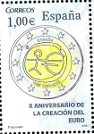 Stamps Spain -  Aniversario de la creacion del Euro