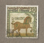 Stamps Tunisia -  Mosaico representando un caballlo