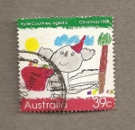 Stamps : Oceania : Australia :  Navidad 1988,dibujo infantil