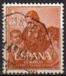 Stamps Spain -  ESPAÑA 1960 1297 Sello III Centenario de la Muerte San Vicente de Paul Yv978 Usado Espana Spain Espa