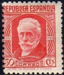 Stamps Spain -  ESPAÑA 1936 734 Sello Pablo Iglesias 30c Usado Republica Española Espana Spain Espagne Spagna Spanje