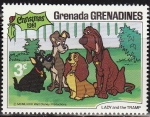 Stamps : America : Grenada :  GRENADA GRENADINES 1981 Scott 453 Sello Nuevo Disney Escenas de La Dama y el Vagabundo 3c 