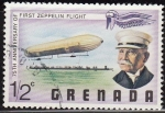 Sellos de America - Granada -  Grenada 1978 Scott 834 Sello Aniversario Zeppelin Vuelo Charles Lindbergh Globo y Conde 1/2c