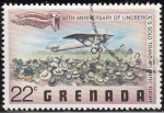 Stamps Grenada -  Grenada 1978 Scott 837 Sello Aniversario Zeppelin Vuelo Charles Lindbergh aterrizando en Paris 22c 