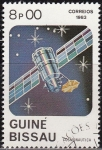 Stamps : Africa : Guinea_Bissau :  Guinea Bissau 1983 469 Sello Espacio Cosmonautica Satelite Espacial Matasello de favor Preobliterado
