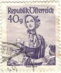 Stamps Austria -  AUSTRIA 1948-51 (M901) Traje Viena 1840 40g