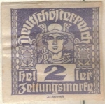 Stamps : Europe : Austria :  AUSTRIA 1920 (m293x) Merkurlopf 2h