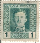 Stamps Austria -  AUSTRIA 1917-18 (53) Kaiser Karl I 1h