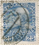 Stamps Austria -  AUSTRIA 1908 (m147v) Franz Joseph (1830-1916) 25h