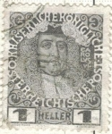 Stamps Austria -  AUSTRIA 1908 (M139v) Karl VI (1711-1740) 1h