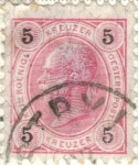 Stamps Europe - Austria -  AUSTRIA 1890 (M53) Kaiser Franz Joseph 5kr 2