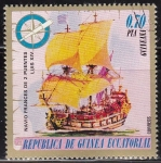 Stamps Equatorial Guinea -  Guinea Ecuatorial 1976 75168 Sello Barco Navio Frances de 2 puentes Luis XIV 0,70pts Matasello favor