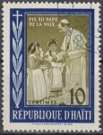 Stamps Haiti -  HAITI 1959 Scott 444 Sello Papa Pio XII El Papa de la Paz y los Niños 10c Preobliterado