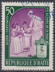 Stamps Haiti -  HAITI 1959 Scott C139 Sello Papa Pio XII El Papa de la Paz y los Niños 10c Correo Aereo Preobliterad