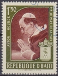 Stamps America - Haiti -  HAITI 1959 Scott C140 Sello Papa Pio XII El Papa de la Paz Rezando 50c Correo Aereo Preobliterado 