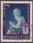 Stamps Haiti -  HAITI 1959 Scott C141 Sello Papa Pio XII El Papa de la Paz en el Trono 2g Correo Aereo Preobliterado