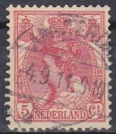 Stamps : Europe : Netherlands :  Holanda 1898-1924 Scott 065 Sellos Reina Wihelmina usado 5c Netherland 