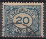Stamps Netherlands -  Holanda 1898-1924 Scott 109 Sellos Serie Basica Numeros usado 20c Netherland 