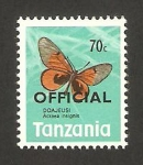 Stamps Tanzania -  mariposa acraea insignis