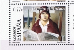 Stamps : Europe : Spain :  Edifil  SH 4060 C  La mujer y la lectura.  " Fragmentos  de obras del artista  Fabio Hurtado. "