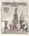 Sellos de America - Colombia -  COLOMBIA Aereo Monumento a Bolivar - Puente de Boyaca 50c