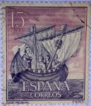 Stamps : Europe : Spain :  Nave Medieval