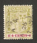 Sellos del Mundo : Africa : Mauritius : escudo de armas de eduardo VII