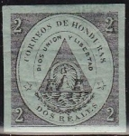 Sellos del Mundo : America : Honduras : Honduras 1865 Scott 1 Sello Nuevo Escudo de Armas  