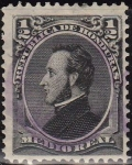 Stamps : America : Honduras :  Honduras 1878 Scott 32 Sello Presidente Francisco Morazán 1/2c usado 