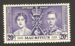 Stamps Africa - Mauritius -  coronación de george VI, con elizabeth