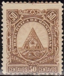 Stamps : America : Honduras :  Honduras 1890 Scott 48 Sello Nuevo Escudo de Armas 50c