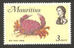 Stamps Mauritius -  elizabeth II, fauna marina, cangrejo rojo