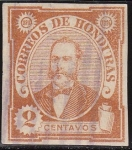 Stamps : America : Honduras :  Honduras 1895 Scott 96 Sello Presidente Celio Arias usado sin dentar 