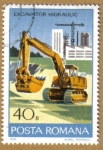 Sellos de Europa - Rumania -  EXCAVATOR HIDRAULIC