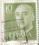 Stamps : Europe : Spain :  ESPANA 1955 (E1163) General Franco 10p