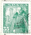 Sellos de Europa - Espa�a -  ESPANA 1948 (E1026) General Franco y Castillo de la Mota 35c