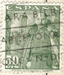 Stamps Spain -  ESPANA 1954 (E1025) General Franco y Castillo de la Mota 30c