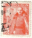 Sellos de Europa - Espa�a -  ESPANA 1948 (E1024) General Franco y Castillo de la Mota 25c